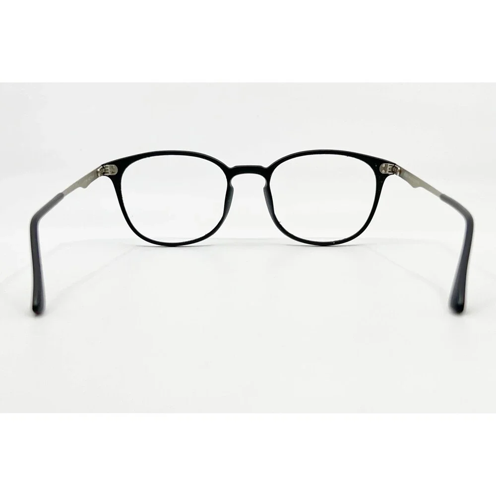 Ottoto Eyeglasses Unisex Black Silver Round Frame 48-19-145